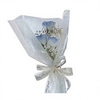 Buket Bunga Sabun Buatan - Mawar Biru Es yang Dihancurkan, Hadiah Hari Valentine untuknya, Bunga Kering Awet dari Cina