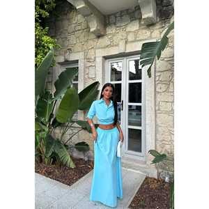 ชุดเซ็ตผู้หญิงสีเทอร์ควอยซ์ Neonda ดีไซน์ทันสมัยสำหรับทีมงาน - Product Image 4