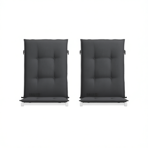 Cojines para silla con respaldo alto color antracita, 47,2 x 19,7 pulgadas, juego de 2 almohadas de tela para exteriores, extraíbles y lavables - Product Image 1