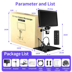 กล้องจุลทรรศน์ดิจิตอลความละเอียดสูง 20MP 1500X หน้าจอ <span class=keywords><strong>10.1</strong></span> นิ้ว พร้อมรีโมทแบบมีสาย สำหรับซ่อมโทรศัพท์และแผงวงจรพิมพ์ กล้องจุลทรรศน์สำหรับงานบัดกรี - Product Image 6