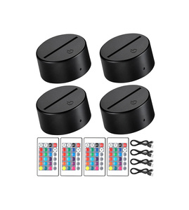 7 16 Colors ABS LED Lamp Base 3D Illusion Anime Design Warm White USB/Battery Powered Night <b>Light</b> - Product Image 1