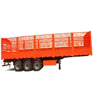 Aangepaste Hek Cargo Oplegger 3 Assen Dieren Semi Truck Trailer Voor Bulk Cargo Transport