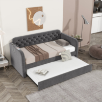Lit d'appoint rembourré en velours avec chargeur USB, canapé-lit double pour salon et chambre à coucher, fabriqué en Chine