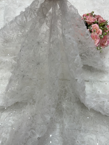 Factory Direct <strong>Wholesale</strong> Woven Embroidery <strong>Fabric</strong> Antique Mesh <strong>Lace</strong> With 3D Flower And Sequin Embroidery Knitted Lightweight - Product Image 4