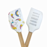 Ensemble de spatules en silicone de qualité alimentaire Refine Factory avec manche en bois de plage, outils de pâtisserie, ustensiles de cuisine, spatules à mélanger en silicone