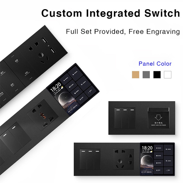 Zigbee Smart Touch Switch 10A Waterproof Double Pole Central Control Screen Voice APP Control for Smart Home Scene Controller