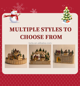 Lumières LED, village <span class=keywords><strong>de</strong></span> Noël <span class=keywords><strong>en</strong></span> <span class=keywords><strong>bois</strong></span>, décorations <span class=keywords><strong>de</strong></span> Noël <span class=keywords><strong>en</strong></span> <span class=keywords><strong>bois</strong></span> avec <span class=keywords><strong>petit</strong></span> <span class=keywords><strong>train</strong></span> rotatif - Product Image 6