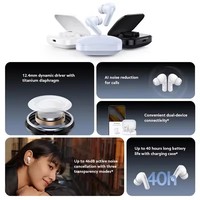 Nueva llegada versión china portátil Mini MIJIA Redmi Buds 5 46dB cancelación activa de ruido en la oreja auriculares negros