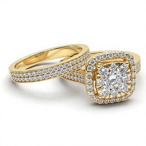 Bague en diamant avec diamants naturels taille brillant ronde pour femme, or 18 carats, style classique pour mariages et anniversaires - Product Image 2