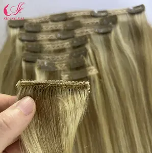 Hair Supplier Thick End Raw Human Hair Piano Color Clip In Hair Extensions