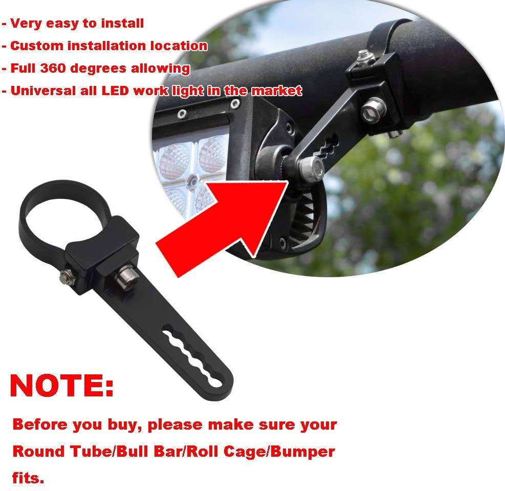 4x 1.75" Aluminum Cage Clamp Mount Bracket For Polaris RZR & ATV LED Light Bars – 3-Year Warranty
