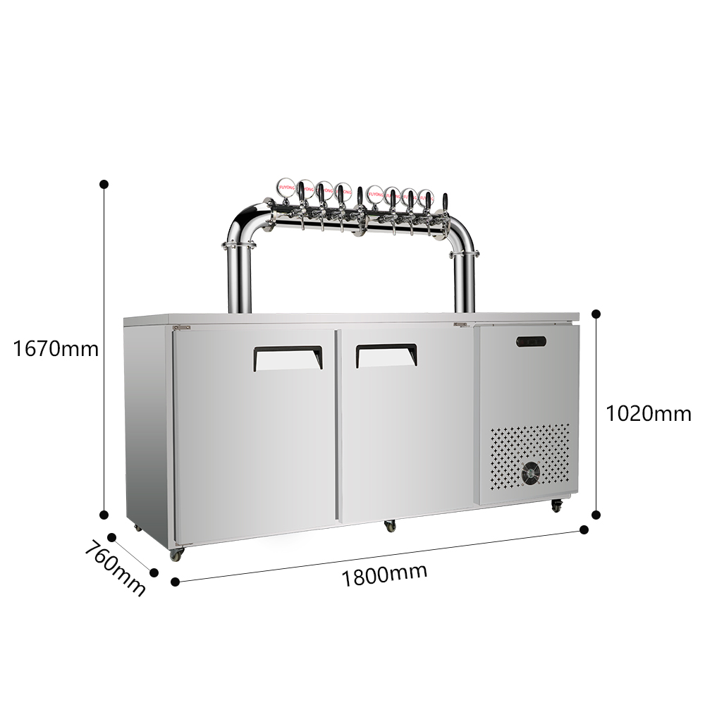 Kegerator 8 robinets en acier inoxydable
