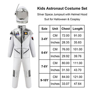 Disfraz de Astronauta Espacial para Niños, Traje Plateado con Capucha de Casco y Cremallera Frontal, para Halloween, <span class=keywords><strong>Cosplay</strong></span> y Fiestas - Product Image 6