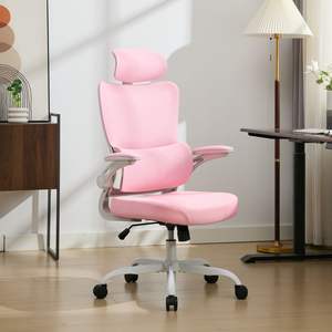 Modernes Design Rosa Höhen verstellbarer Rolling Ergonomischer Executive Swivel Office Mesh Boss Stuhl mit Lordos stütze - Product Image 3