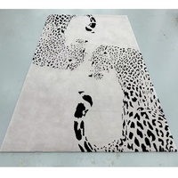 Tapis en laine de haute qualité, design léopard, gris et noir, grand tapis de salon, prix de gros
