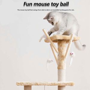 Manufacturer Wholesale Grey Beige Sisal Short <b>Plush</b> <b>Cat</b> Tree Condo - Product Image 4