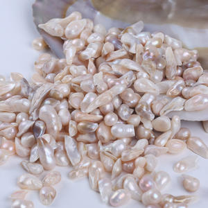 Perles d'eau douce baroques blanches d'aquaculture de 7-9 mm, perles naturelles en vrac avec coquille adhésive non poreuse - Product Image 2