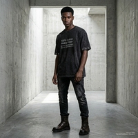T-shirt Homme Personnalisé avec Logo B2B, 100% Coton Délavé, Vente en Gros, T-shirt Streetwear Vintage Délavé à l'Acide avec Œillets Métalliques, Commande en Gros