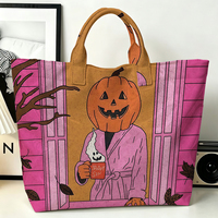 Sac fourre-tout en PVC rose tête de citrouille d'Halloween, imperméable, transparent, style gelée, sac de plage, pochette fourre-tout, sacs à main à nœud, sac de rangement