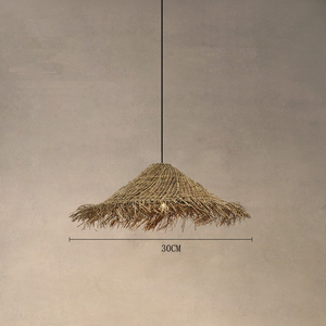 Lustre de salle à manger de style campagnard japonais usine style rétro <span class=keywords><strong>chapeau</strong></span> de paille japonais <span class=keywords><strong>abat</strong></span>-<span class=keywords><strong>jour</strong></span> en rotin design <span class=keywords><strong>chinois</strong></span> simple - Product Image 1