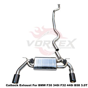 Escape de Acero Inoxidable Vortex Performance Compatible con BMW F30 340i F32 440i B58 3.0T, Silenciador con Válvula Electrónica Ajustable - Product Image 2