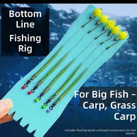 Montage de pêche à la carpe de style européen, type hameçon courbé, anti-emmêlement, short leader, flotteur flottant sur le leader, perle flottante pour carpe herbivore