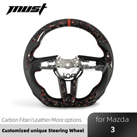Untuk Mazda 3 CX-30 MX-30 CX-50 2019-2026 Setir Mobil Serat Karbon Forged Merah Kustom, Upgrade Interior Sport