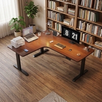 Bureau de jeu ergonomique moderne en acier laminé à froid, hauteur réglable électriquement, 140x70, fentes de gestion des câbles, double moteur, e-sport
