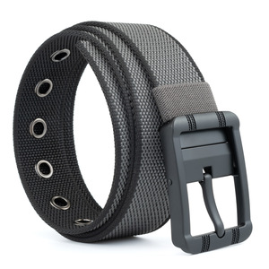 <span class=keywords><strong>Cintura</strong></span> da uomo in nylon resistente con fibbia a perno in lega <span class=keywords><strong>nera</strong></span> <span class=keywords><strong>opaca</strong></span>, regolabile, casual, in tela, per jeans e sport all'aperto - Product Image 4