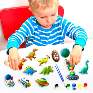 الاطفال ديناصور الجص لوحة يدوية الجص العفن الأشكال الديناصورات اللوحة رسمت مجموعة لعب الجص ديناصور خربش لعبة للأطفال - Product Image 2