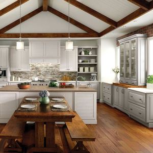 ตู้ครัวไม้จริงสีขาวสไตล์โมเดิร์นหรูหราแบบกำหนดเองพร้อมไอส์แลนด์ - Product Image 2