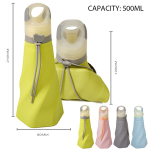 500ml moda tendencia alto nivel de apariencia <span class=keywords><strong>se</strong></span> <span class=keywords><strong>puede</strong></span> <span class=keywords><strong>reciclar</strong></span> taza de <span class=keywords><strong>agua</strong></span> de silicona portátil plegable - Product Image 6