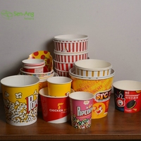 SenAng05 Meilleur Prix Seau en Papier Kraft Réutilisable pour Poulet Frit KFC, Popcorn, Ailes, 85Oz 120Oz 130Oz