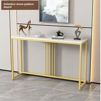 Console d'entrée moderne minimaliste de luxe léger, meuble en bois multifonctionnel, table d'entrée longue et étroite à poser contre le mur