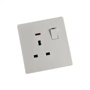 Wholesale House Decoration PC Plate British Standard 13A One Gang Electric Wall Socket With Switch