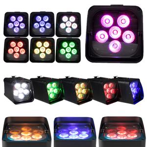 SHEHDS 6x18W RGBWAUV LED Projecteurs d'extérieur sans fil à télécommande sur batterie pour maison, <span class=keywords><strong>DJ</strong></span>, <span class=keywords><strong>mariage</strong></span> - Product Image 4