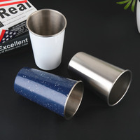 Mug à bière en acier inoxydable de 16 oz pour le camping, logo gravé au laser, isolation thermique 0-6 heures, emballage écologique disponible