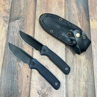 Couteau tactique de chasse CPM CRU-WEAR à haute dureté, célèbre couteau à lame fixe pour l'extérieur, couteau de camping personnalisé avec étui en cuir