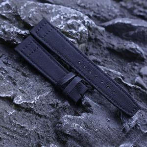 Correa de Reloj con Hebilla Desplegable Verde y Negra, Correa de Reloj de 20 mm, 21 mm, 22 mm, Correa de Reloj de Lona, Cuero, Nailon y Tela - Product Image 1