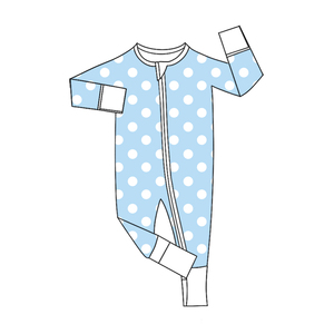 Précommande Combinaison Bébé Fille Personnalisée OEM Automne à Pois Manches Longues Douce Extensible avec Fermeture Éclair - Product Image 3