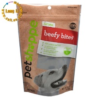 Pochette à fermeture éclair à fond carré, imprimée en héliogravure personnalisée, de qualité alimentaire, avec barrière anti-humidité pour l'emballage de gelée d'aliments pour animaux de compagnie