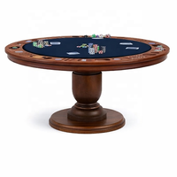 Table de poker en bois de luxe professionnelle de 18 pouces, personnalisable pour les divertissements et les jeux de casino