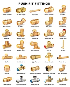 Brass Quick Release Connector Copper Push Fit Fittings Slip Coupling For Pex And Copper Tube Plumbing Water Pipe