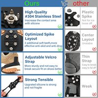 Crampons de Traction antidérapants pour chaussures de glace, 10 crampons élastiques pour l'escalade