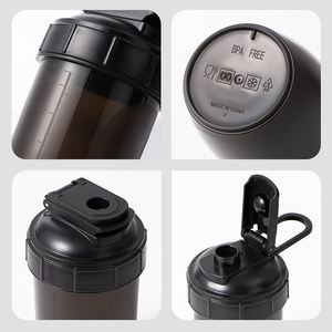 Shaker à protéines en plastique de style vintage personnalisé avec logo, 500 ml, pour la salle de sport et le camping, sans BPA, écologique, applicable - Product Image 2