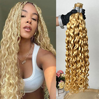 Capelli Umani Grezzi Vietnamiti Boho Ondulati, Bulk 613, per Intrecciare, 22 Pollici, Estensioni Bionde per Trecce
