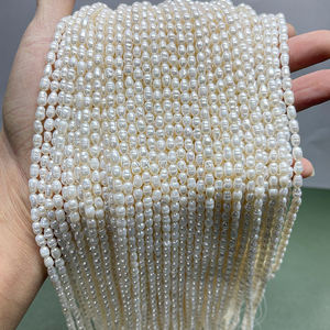 ไข่มุกน้ำจืดทรงบาร็อคธรรมชาติคุณภาพสูง JD ขนาด 4-5 มม. ร้อยด้วยด้าย รูปทรงเม็ดข้าวเล็ก สำหรับทำเครื่องประดับ - Product Image 6