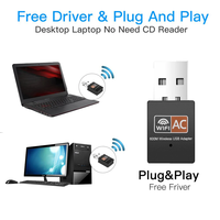 Adaptador USB WiFi BT 2 en 1 de 600Mbps, Dongle de Doble Banda 2.4G 5GHz, USB Wi-Fi con Antena, Tarjeta de Red para PC, Mini Receptor de Red para Computadora