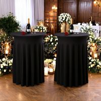 Jupe de table extensible en spandex pour table haute ronde, idéale pour les mariages et banquets