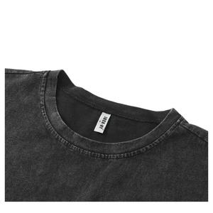 Camiseta Personalizada de Color Negro 100% Algodón, Serie High Street, Lavado Ácido, Estampado de Letras, Sin Mangas, Holgada - Product Image 4